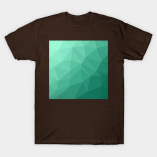 Polygon Geometric Triangles Green T-Shirt